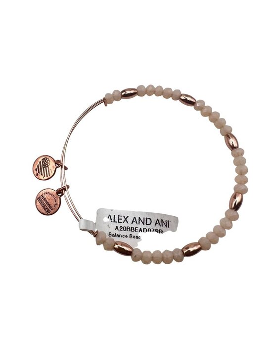 Alex and Ani Jewelry - Alex And Ani Balance Bead II Carmel Rose Gold Tone Bangle Bracelet Pink NWT